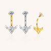Titanium Bezel Set CZ Top With 2 Marquise CZ and Pear CZ Center Flower Belly Button Ring