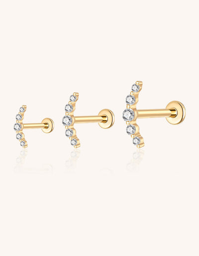 Gold 5-Stone Labret – Ear & Lip Piercing with Lab-Grown Diamonds