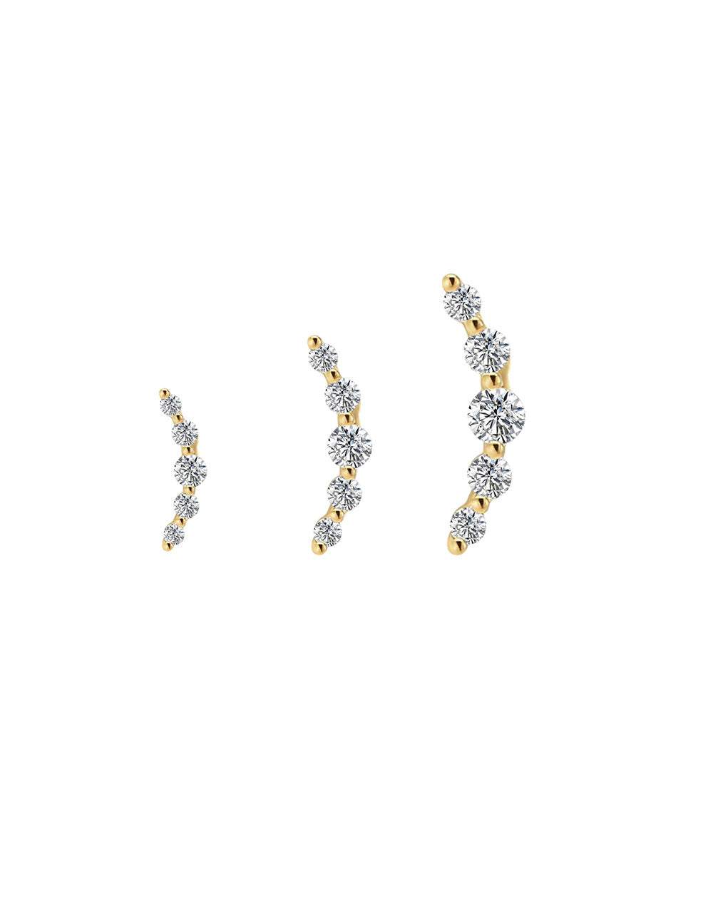 Gold 5-Stone Labret – Ear & Lip Piercing with Lab-Grown Diamonds