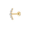 Gold 5-Stone Labret – Ear & Lip Piercing with Lab-Grown Diamonds