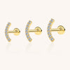 Gold Curved Bar Labret – Ear & Lip Piercing with Lab-Grown Diamonds