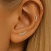 Gold Curved Bar Labret – Ear & Lip Piercing with Lab-Grown Diamonds