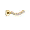 Gold Curved Bar Labret – Ear & Lip Piercing with Lab-Grown Diamonds