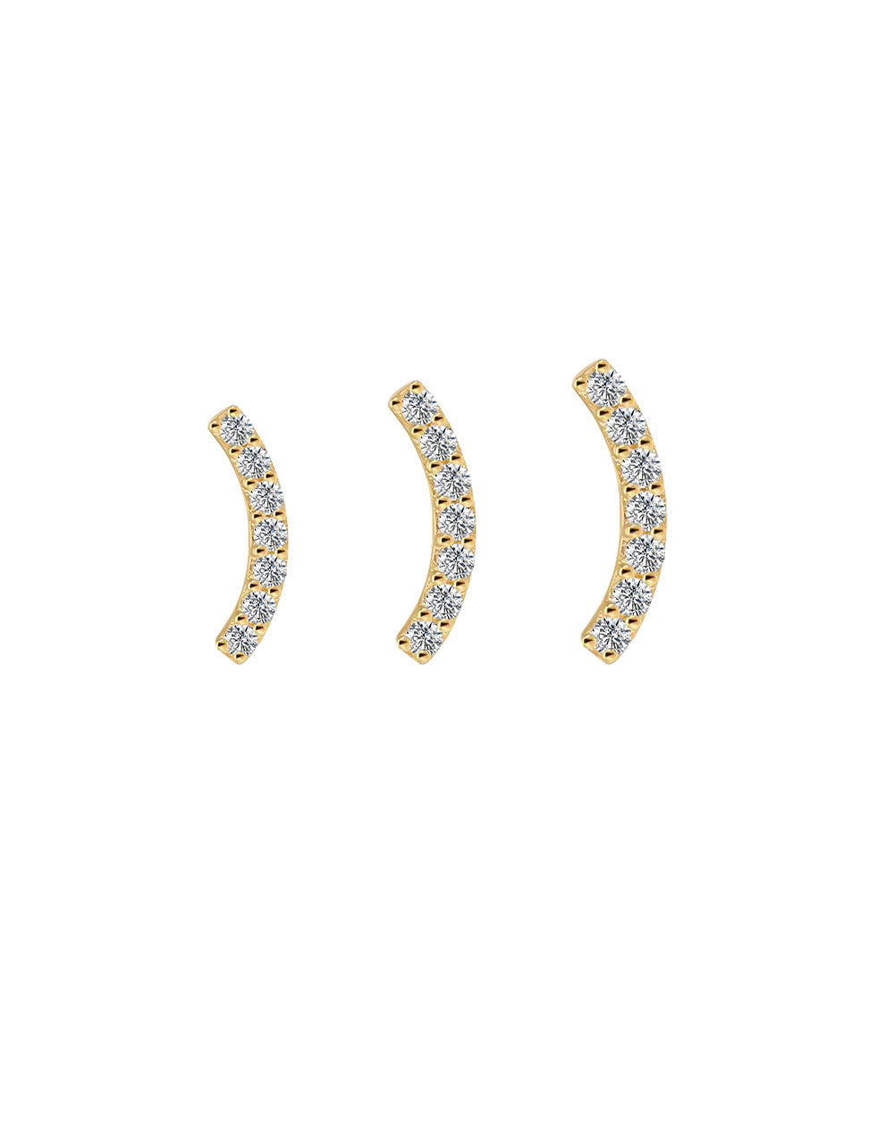 Gold Curved Bar Labret – Ear & Lip Piercing with Lab-Grown Diamonds