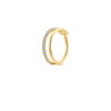 Gold Double Hoop Nose Ring – One Lab Diamond Band & One Plain Gold