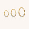 Gold Half Hoop Nose Ring – Lab-Grown Diamonds with Plain Gold Balance