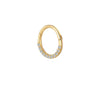 Gold Half Hoop Nose Ring – Lab-Grown Diamonds with Plain Gold Balance