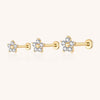 Gold Five-Pointed Star Stud Earrings – Lab-Grown Diamond Piercing Jewelry