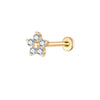 Gold Five-Pointed Star Stud Earrings – Lab-Grown Diamond Piercing Jewelry