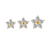 Gold Five-Pointed Star Stud Earrings – Lab-Grown Diamond Piercing Jewelry