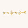 Gold Starburst Labret Studs – Lab-Grown Diamond Ear & Lip Piercing