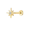 Gold Starburst Labret Studs – Lab-Grown Diamond Ear & Lip Piercing