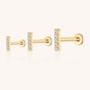 Gold Vertical Bar Labret – Ear & Lip Piercing with Lab-Grown Diamonds