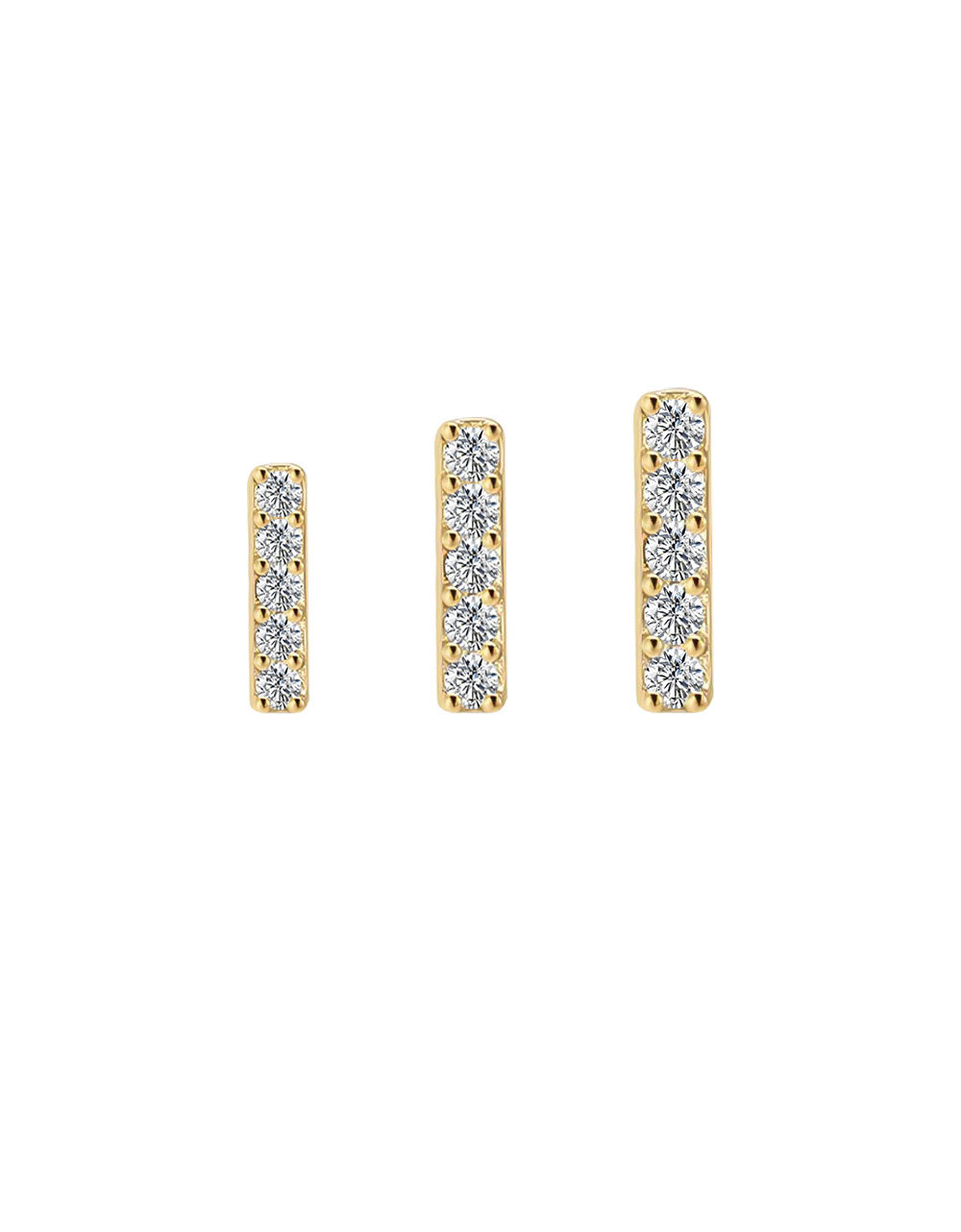 Gold Vertical Bar Labret – Ear & Lip Piercing with Lab-Grown Diamonds