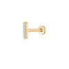 Gold Vertical Bar Labret – Ear & Lip Piercing with Lab-Grown Diamonds
