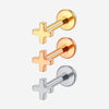 14K Solid Gold Cross Piercing Stud Minimalist Cartilage/Helix Earring