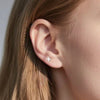 14K Solid Gold Cross Piercing Stud Minimalist Cartilage/Helix Earring