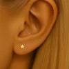 14K Solid Gold Star Piercing Stud Dainty Helix/Cartilage Earring