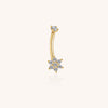 Gold Five-Pointed Star Belly Button Ring – Moissanite Navel Piercing