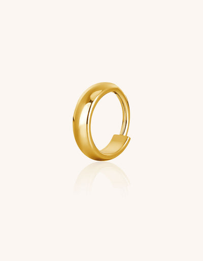 14K Gold Huggie Hoop Earrings – Classic Dome & Zircon Studs, Daily Body Jewelry for Unisex