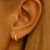 14K Gold Huggie Hoop Earrings – Classic Dome & Zircon Studs, Daily Body Jewelry for Unisex