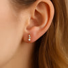 14K Gold Three Round Cubic Zirconia Internally Threaded Stud – Ear & Lip Piercing Jewelry