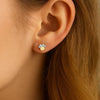 14K Gold Cat Paw Labret Stud with 4 CZ Stones – Internally Threaded Lip Piercing Jewelry
