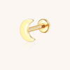 14K Gold Minimalist Flat Moon Labret Stud – Internally Threaded Lip Piercing Jewelry