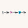 14K White Gold MultiGem Piercing Stud Colorful Cartilage/Helix Earring