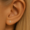 Titanium Bunny CZ Lip Stud 15 White Crystals Hypoallergenic 16G Piercing Jewelry