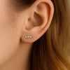 Square Bezel Round CZ Lip Stud 16G Internally Threaded Labret Piercing