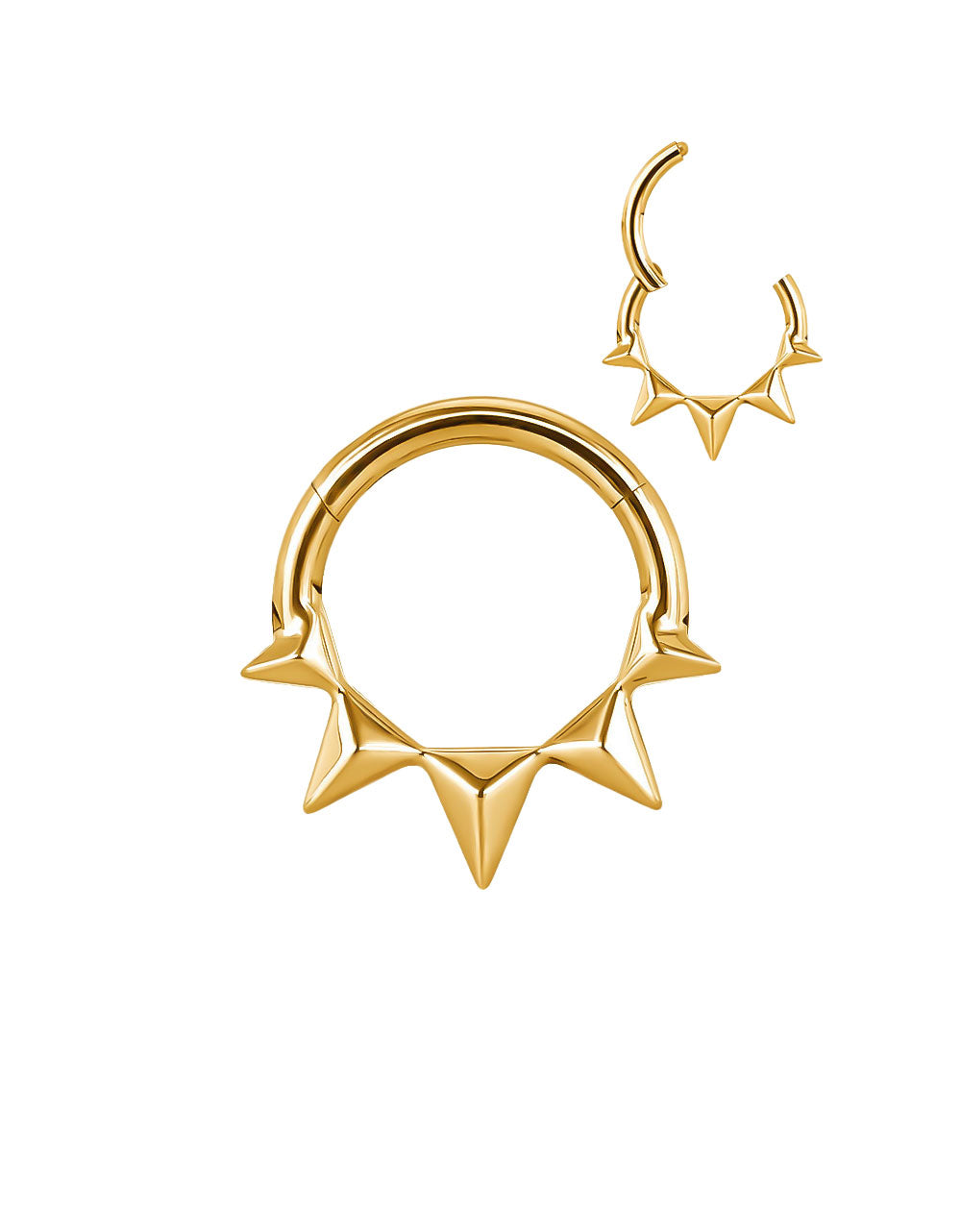 Top Selling 14K Gold Segment Clicker Ring – Hinged Nose Hoop & Cartilage Earring for Body Piercing Jewelry