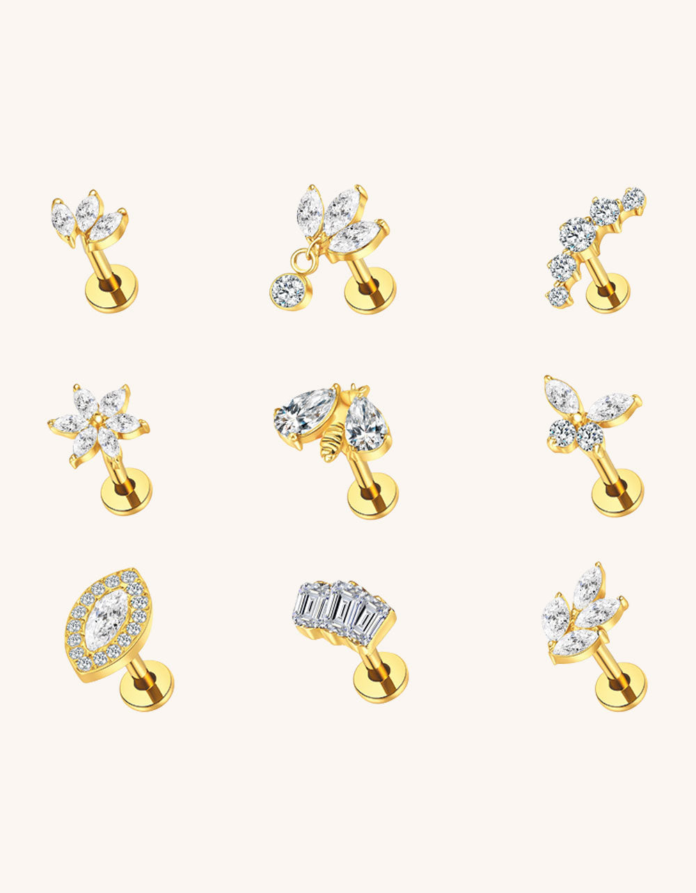 Titanium Belly Button Ring – Lab Diamond Navel Piercing Jewelry