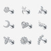 316L Stainless Steel Piercing Jewelry – Multi-Color Lab Diamond for Ear, Nose & Lip