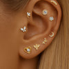 316L Stainless Steel Piercing Jewelry – Multi-Color Lab Diamond for Ear, Nose & Lip