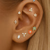 316L Stainless Steel Piercing Jewelry – Natural Diamond Flowers & Stars for Ear, Nose & Lip