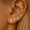 316L Stainless Steel Piercing Jewelry – Natural Gemstone Flower, Fish, Heart & Path Design