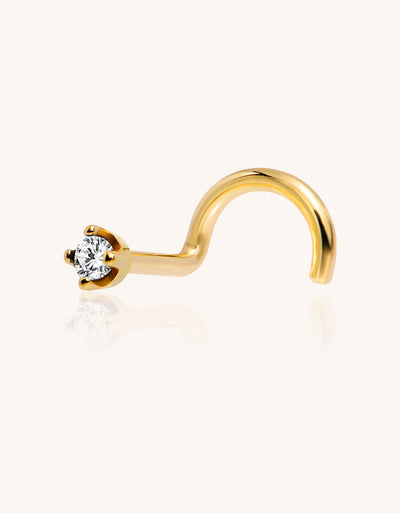 Lab-Grown Diamond Nose Stud Ring – 18G 20G 22G | Titanium Piercing Jewelry