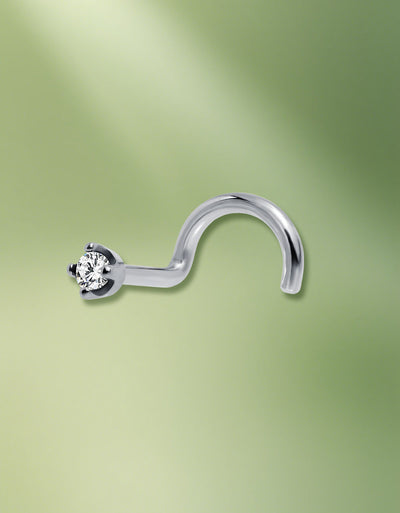 Lab-Grown Diamond Nose Stud Ring – 18G 20G 22G | Titanium Piercing Jewelry