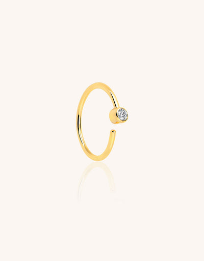 Lab-Grown Diamond Nose Ring – Single Stone Piercing Jewelry