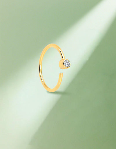 Lab-Grown Diamond Nose Ring – Single Stone Piercing Jewelry