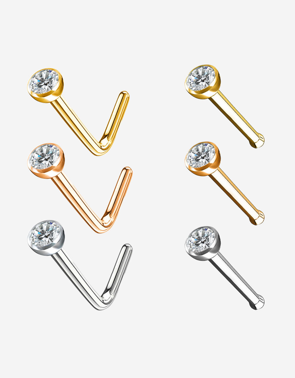 Everyday Titanium Nose Stud – Lab-Grown Diamond Piercing Jewelry