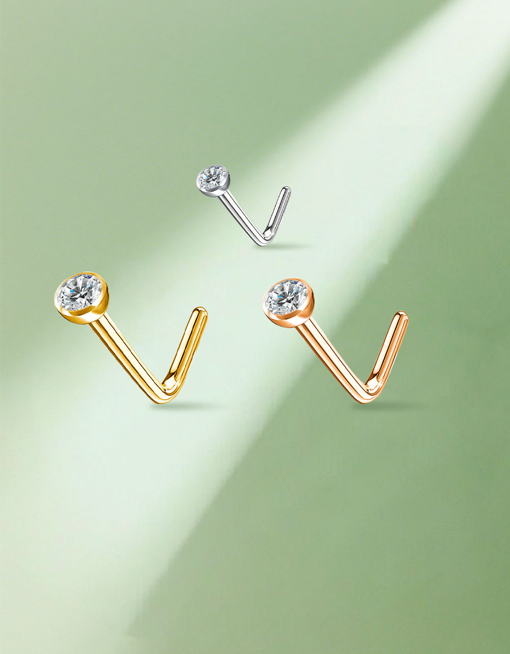 Everyday Titanium Nose Stud – Lab-Grown Diamond Piercing Jewelry