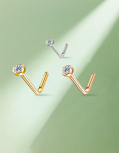 Everyday Titanium Nose Stud – Lab-Grown Diamond Piercing Jewelry