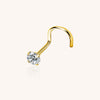 Hottime Titanium Nose Studs – 8G/20G | Lab-Grown Diamond Prong Screw Nostril Piercing Jewelry (1.5mm–3mm)