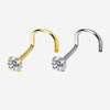 Hottime Titanium Nose Studs – 8G/20G | Lab-Grown Diamond Prong Screw Nostril Piercing Jewelry (1.5mm–3mm)