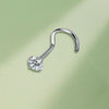 Hottime Titanium Nose Studs – 8G/20G | Lab-Grown Diamond Prong Screw Nostril Piercing Jewelry (1.5mm–3mm)