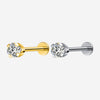 Lab-Grown Diamond Titanium Labret — Internally Threaded Flat-Back