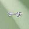 Lab-Grown Diamond Titanium Labret — Internally Threaded Flat-Back