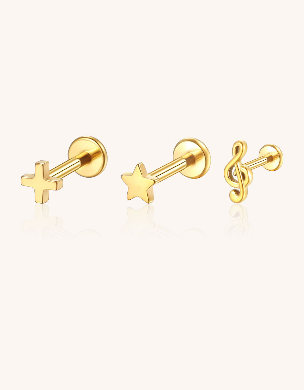 14K Solid Gold Minimalist Piercing Stud Dainty Helix/Cartilage Earring